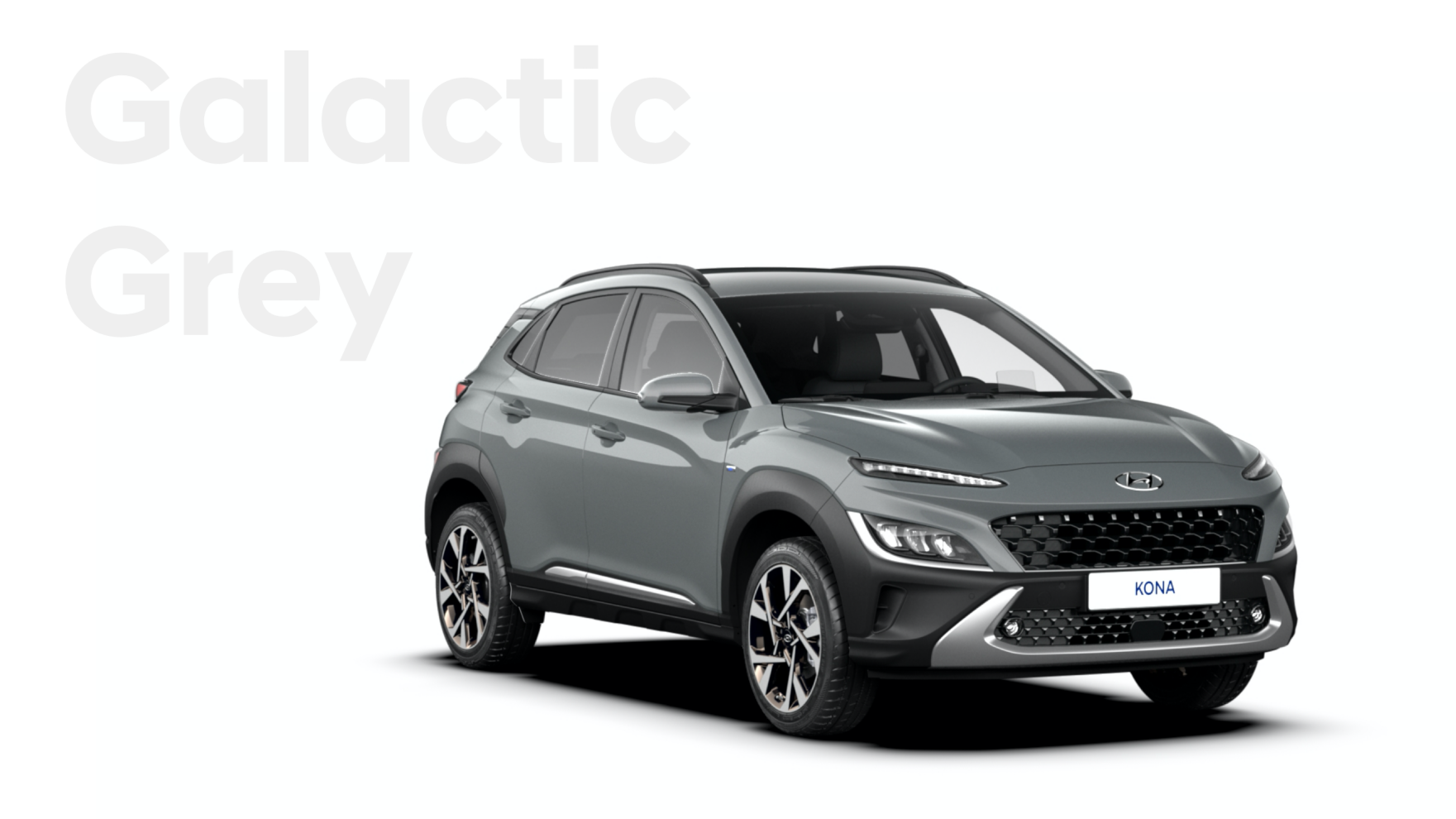 Nová velká paleta barevných variant nového modelu Hyundai Kona: barva Galactic Grey.